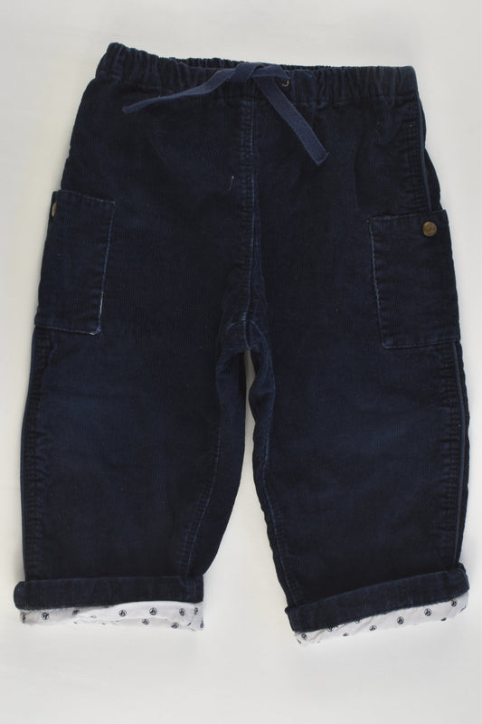 Petit Bateau Size 0-1 (18 months, 81 cm) Lined Nautical Cord Pants