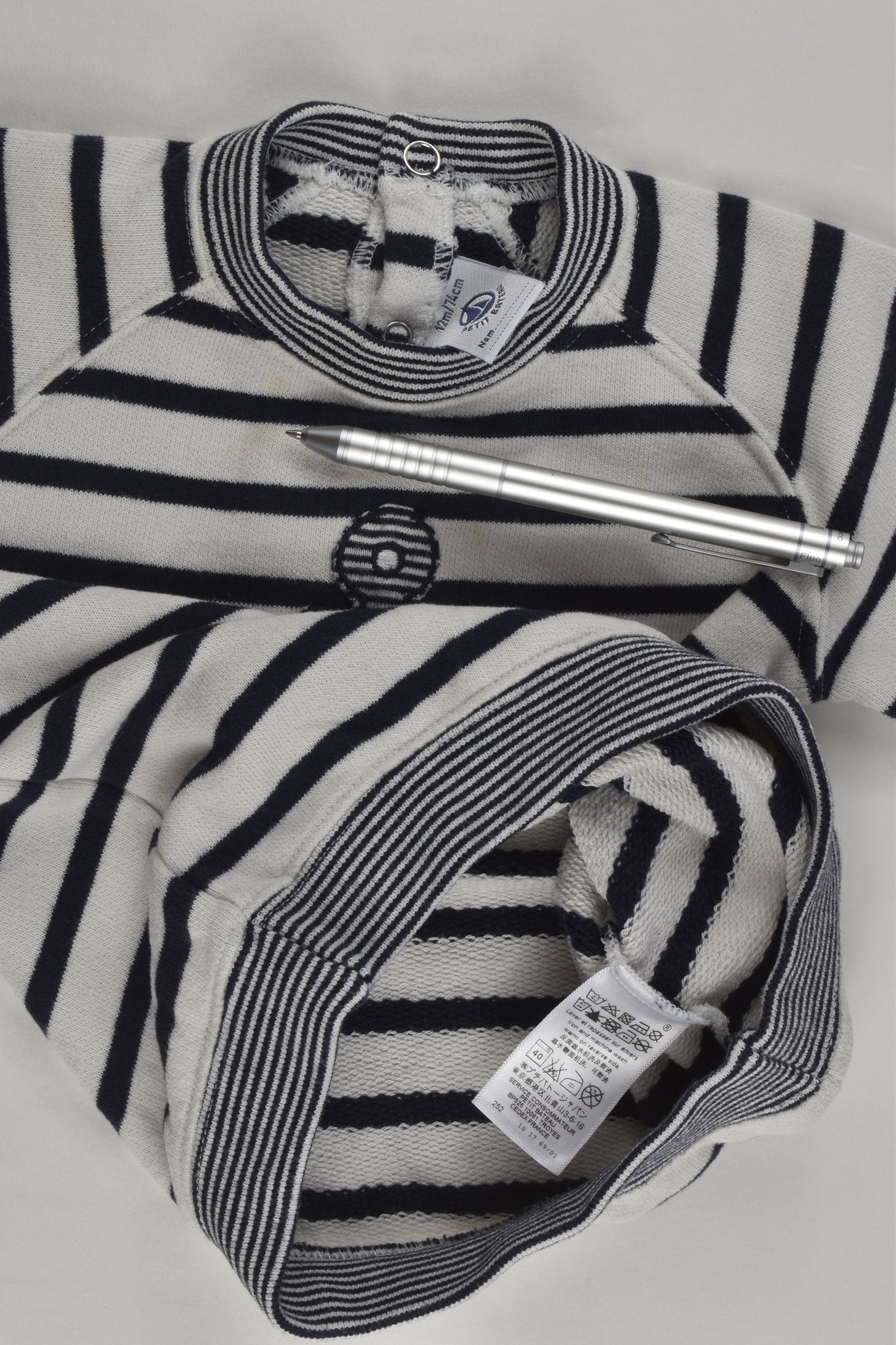 Petit Bateau Size 0 (12 months, 74 cm) Nautical Sweater