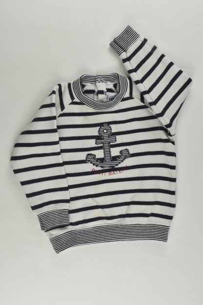 Petit Bateau Size 0 (12 months, 74 cm) Nautical Sweater