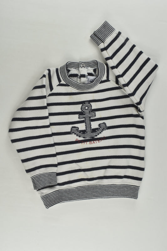Petit Bateau Size 0 (12 months, 74 cm) Nautical Sweater