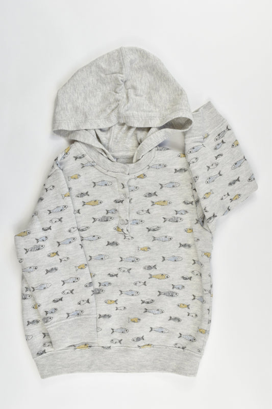 Petit Bateau Size 24 months (86 cm) Fish Hooded Jumper