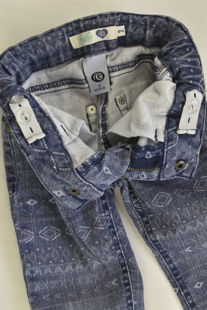Piping Hot Size 2 Faded Look Stretchy Denim Pants