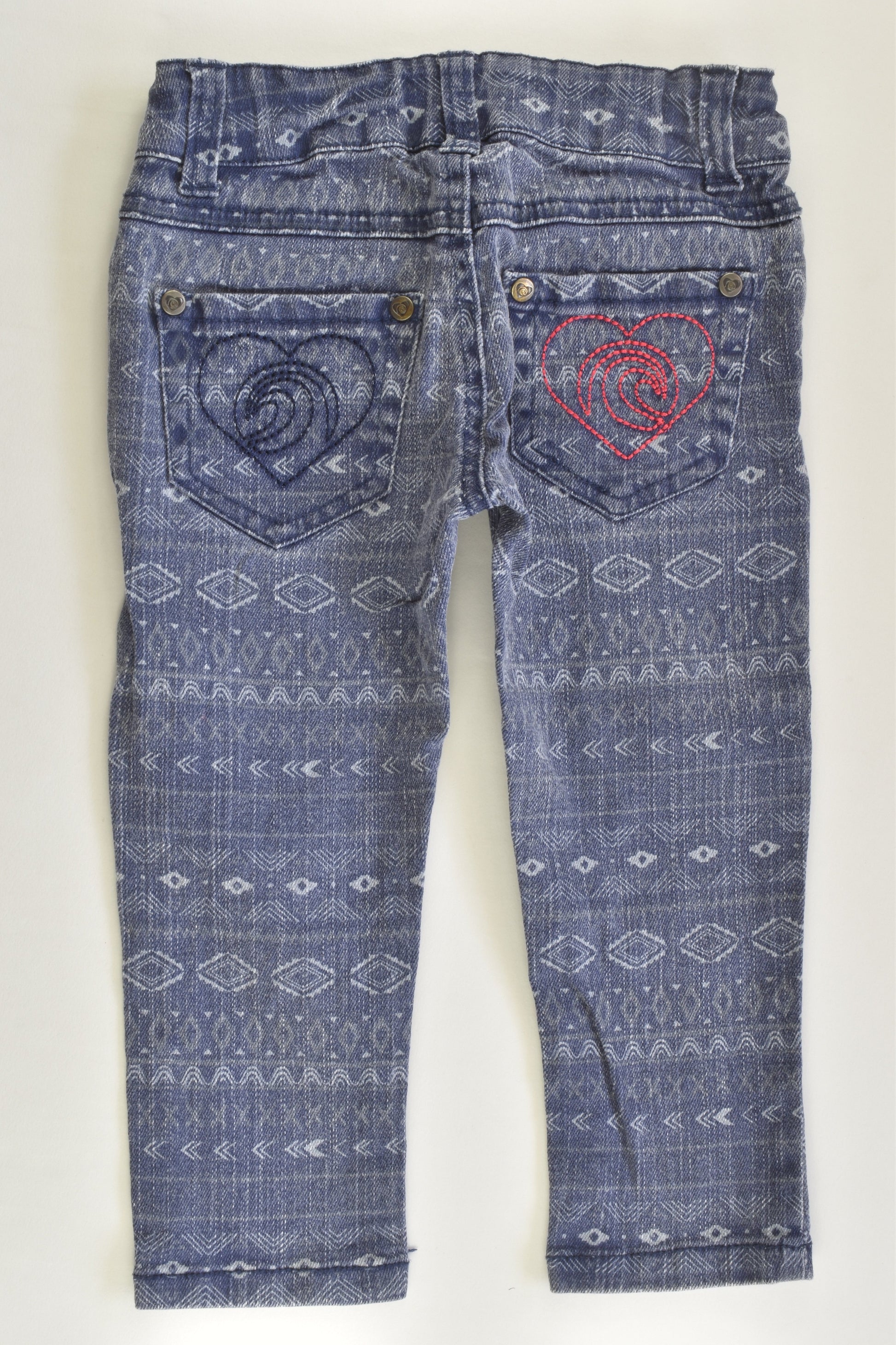 Piping Hot Size 2 Faded Look Stretchy Denim Pants