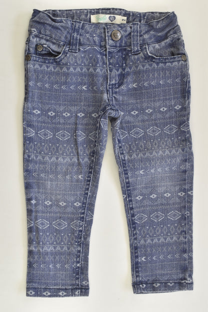 Piping Hot Size 2 Faded Look Stretchy Denim Pants