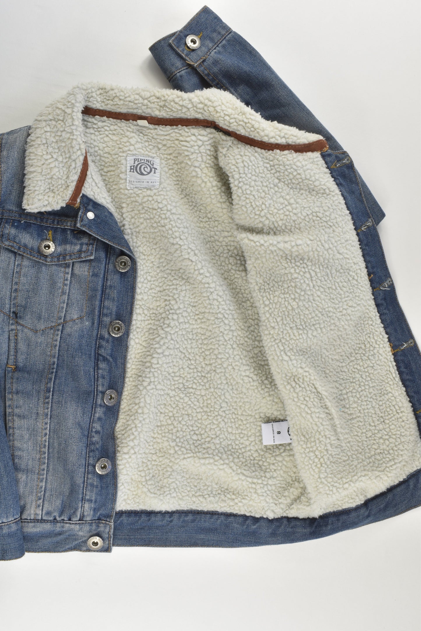 Piping Hot Size 8 Sherpa Denim Jacket