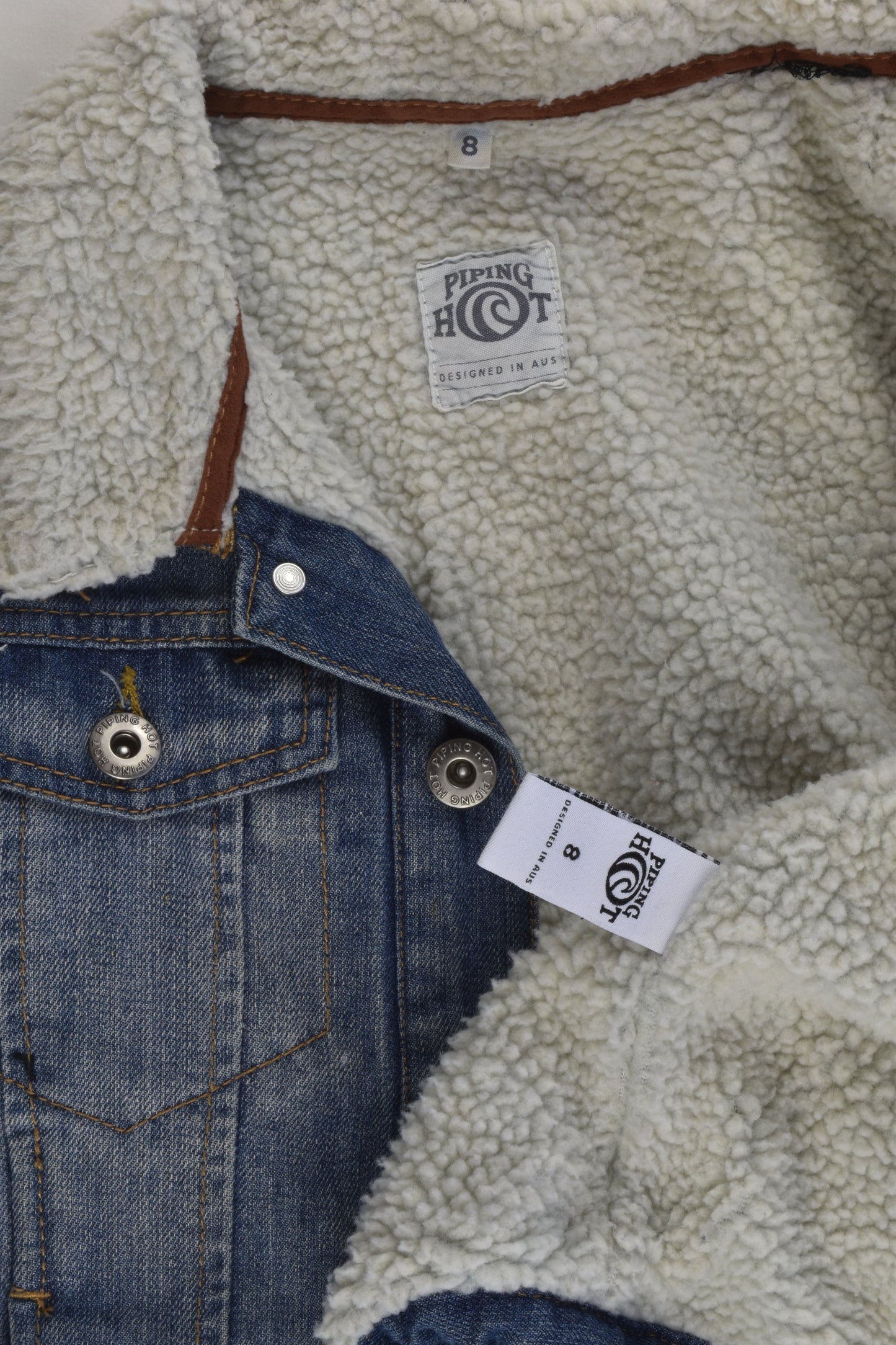 Piping Hot Size 8 Sherpa Denim Jacket