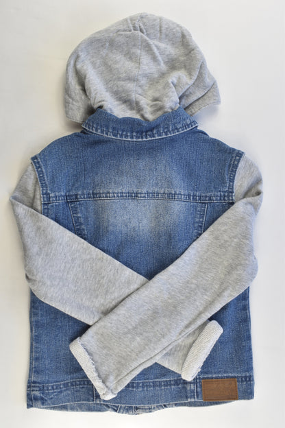 Piping Hot Size 8 Stretchy Hooded Denim/Sweater Jacket