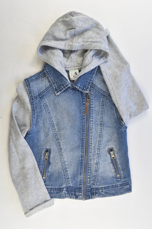 Piping Hot Size 8 Stretchy Hooded Denim/Sweater Jacket