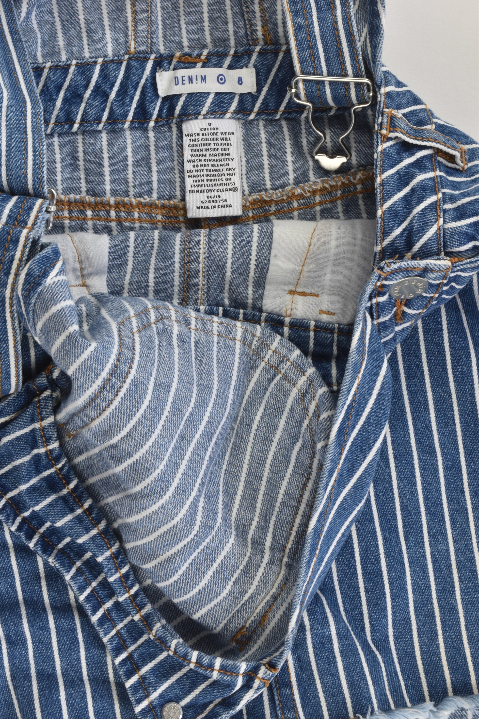 Piping Hot Size 8 Striped Denim Dress