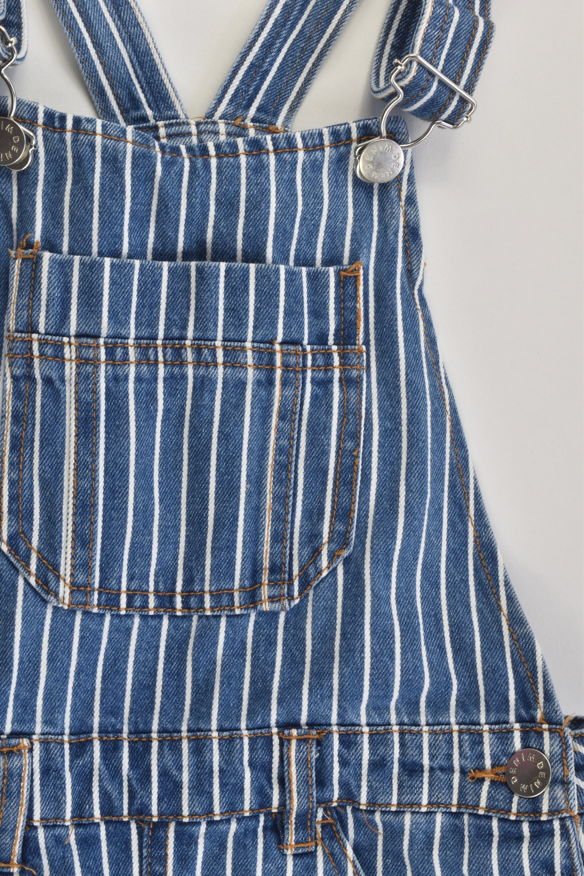 Piping Hot Size 8 Striped Denim Dress