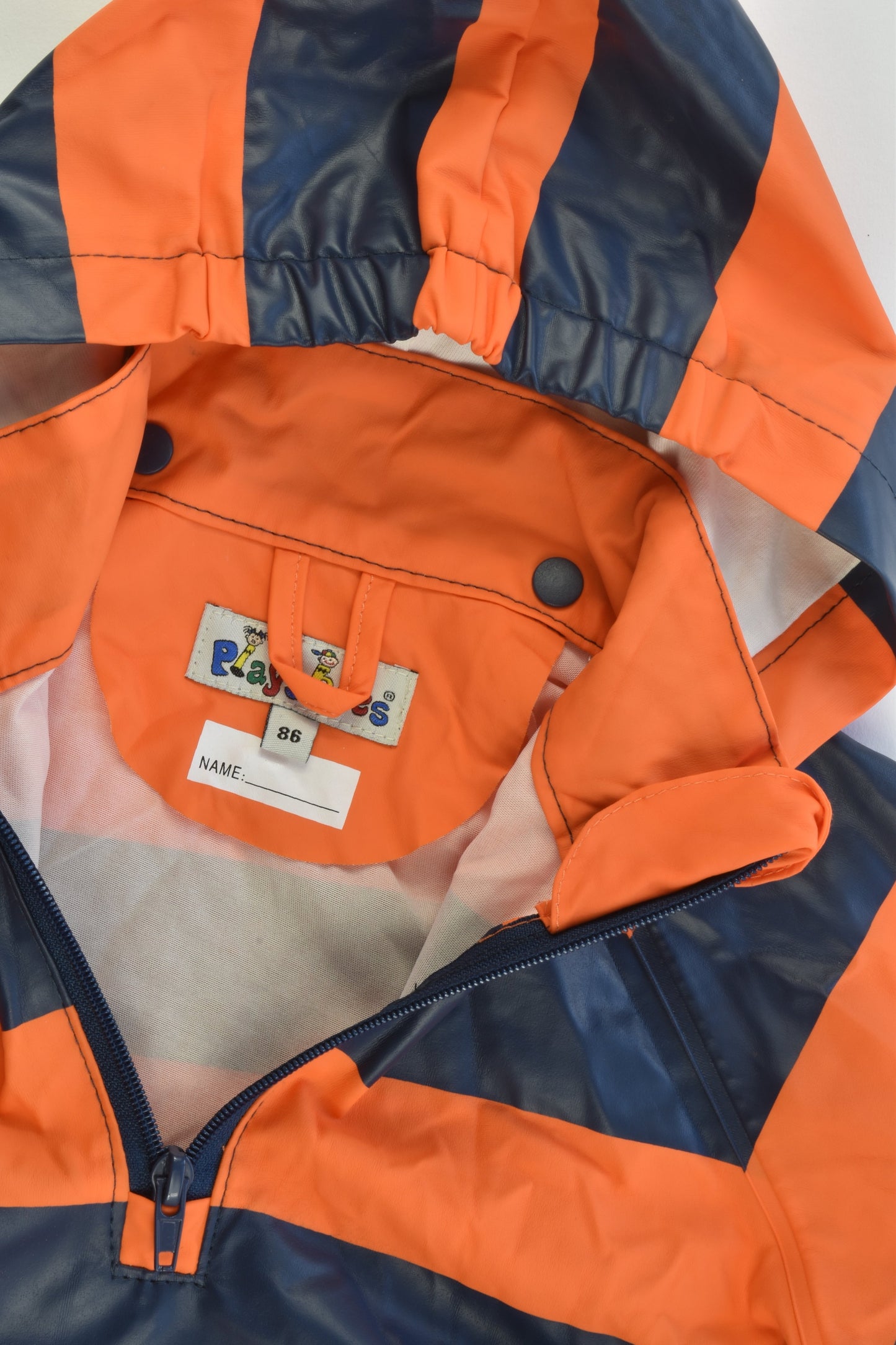 Playshoes (Germany) Size 1-2 (86 cm) Hooded Striped Rain Jacket