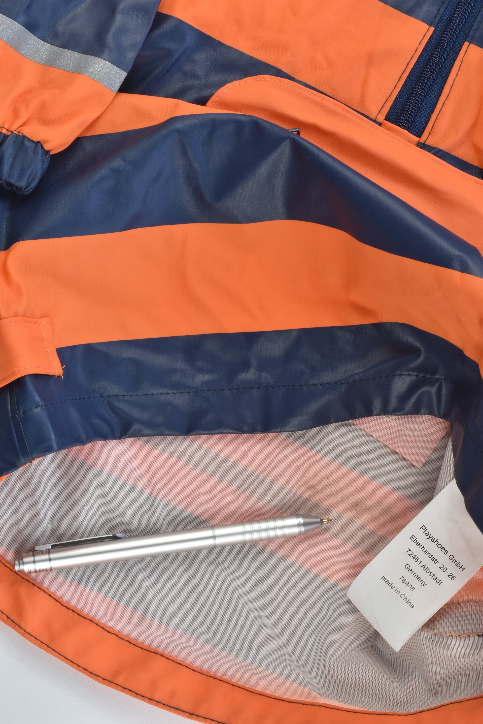 Playshoes (Germany) Size 1-2 (86 cm) Hooded Striped Rain Jacket