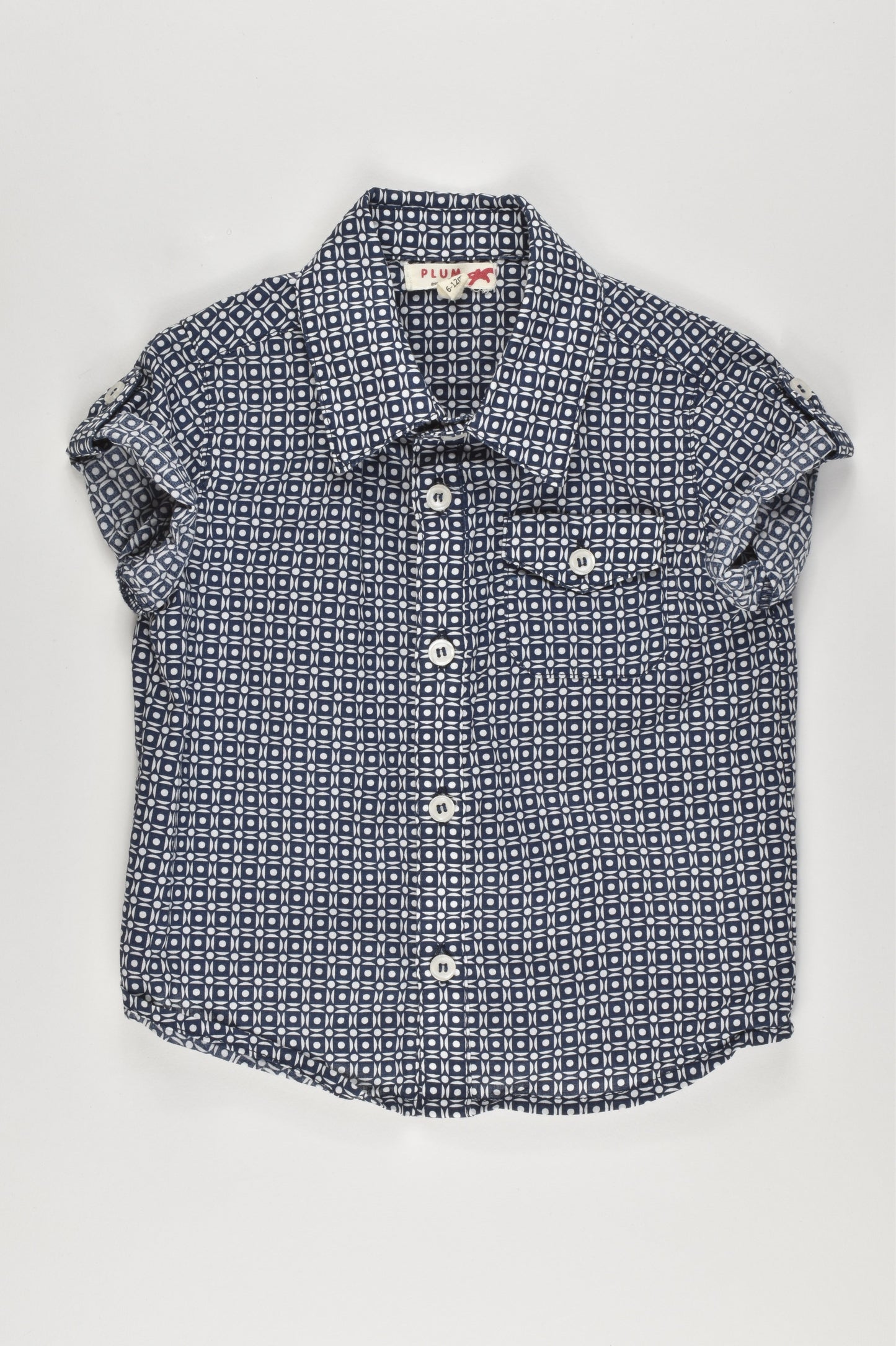 Plum Size 0 (6-12 months) Collared Shirt, short sleeves