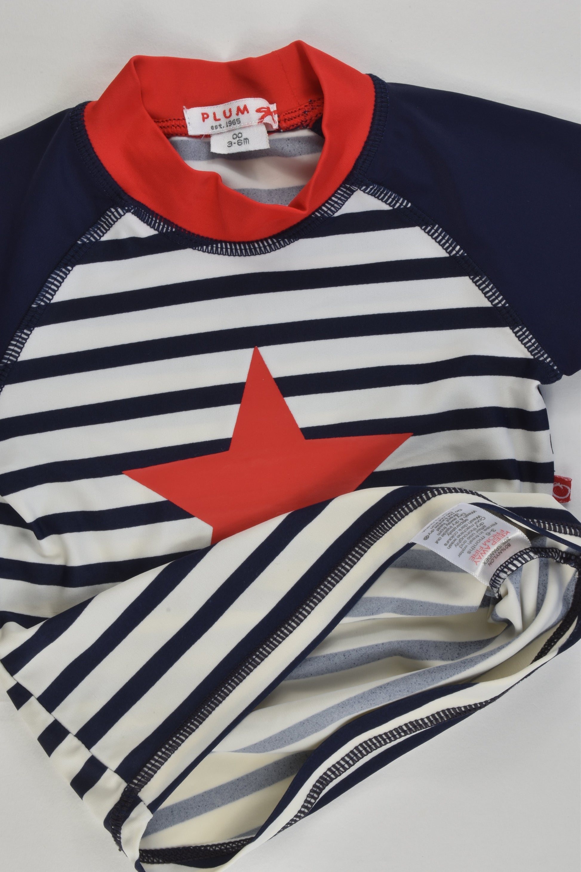 Plum Size 00 (3-6 months) Star and Stripes Rashie Top