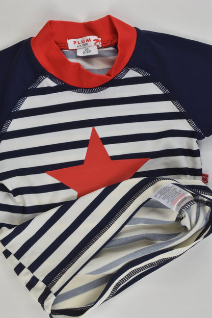 Plum Size 00 (3-6 months) Star and Stripes Rashie Top