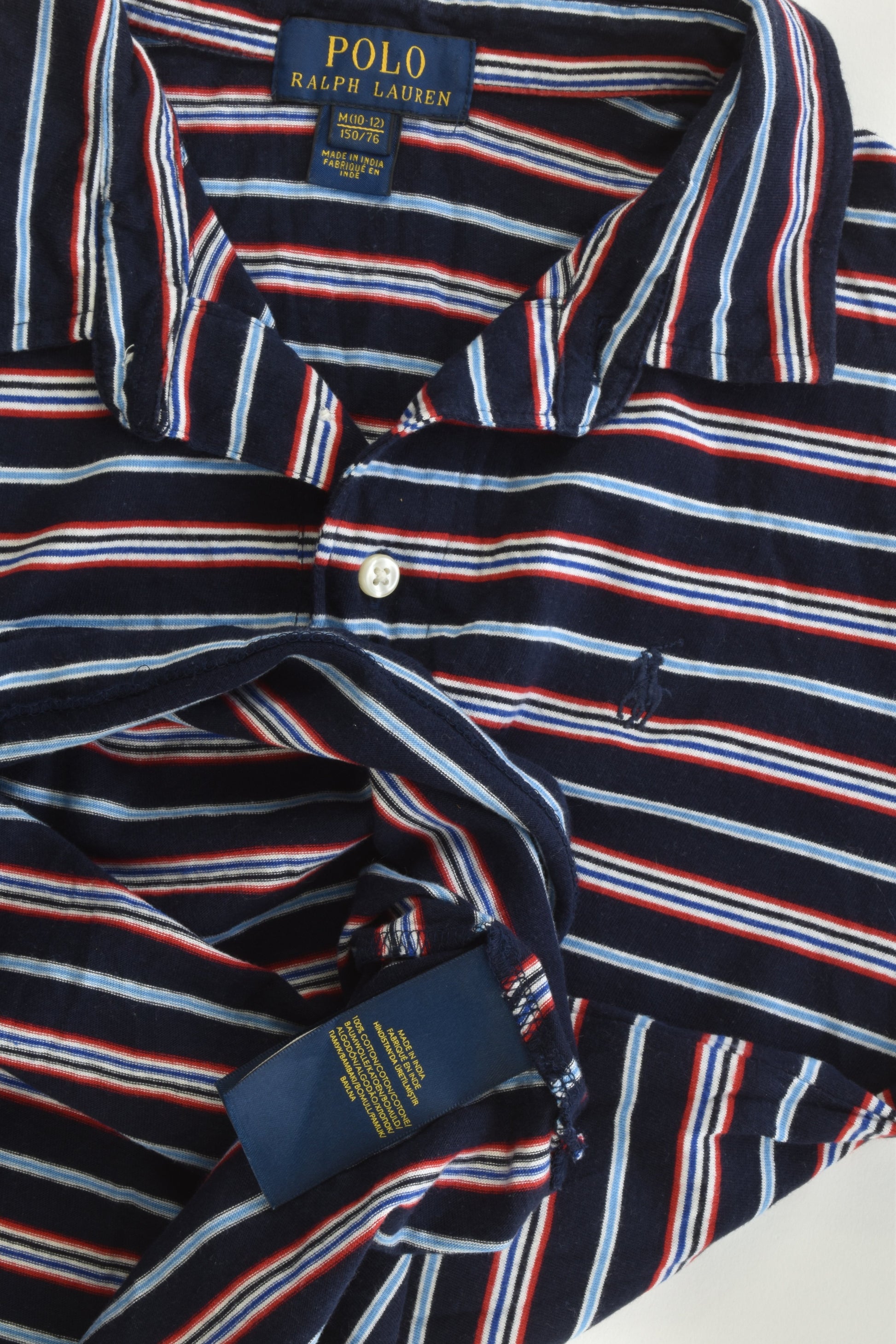 Polo Ralph Lauren Size 10-12 Striped Collared T-shirt