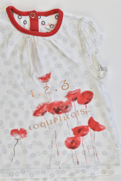 Pomme Framboise by Orchestra (France) Size 00 (6 months, 67 cm) '1, 2, 3 coquelicots' Tunic