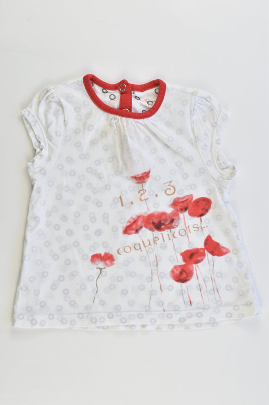 Pomme Framboise by Orchestra (France) Size 00 (6 months, 67 cm) '1, 2, 3 coquelicots' Tunic