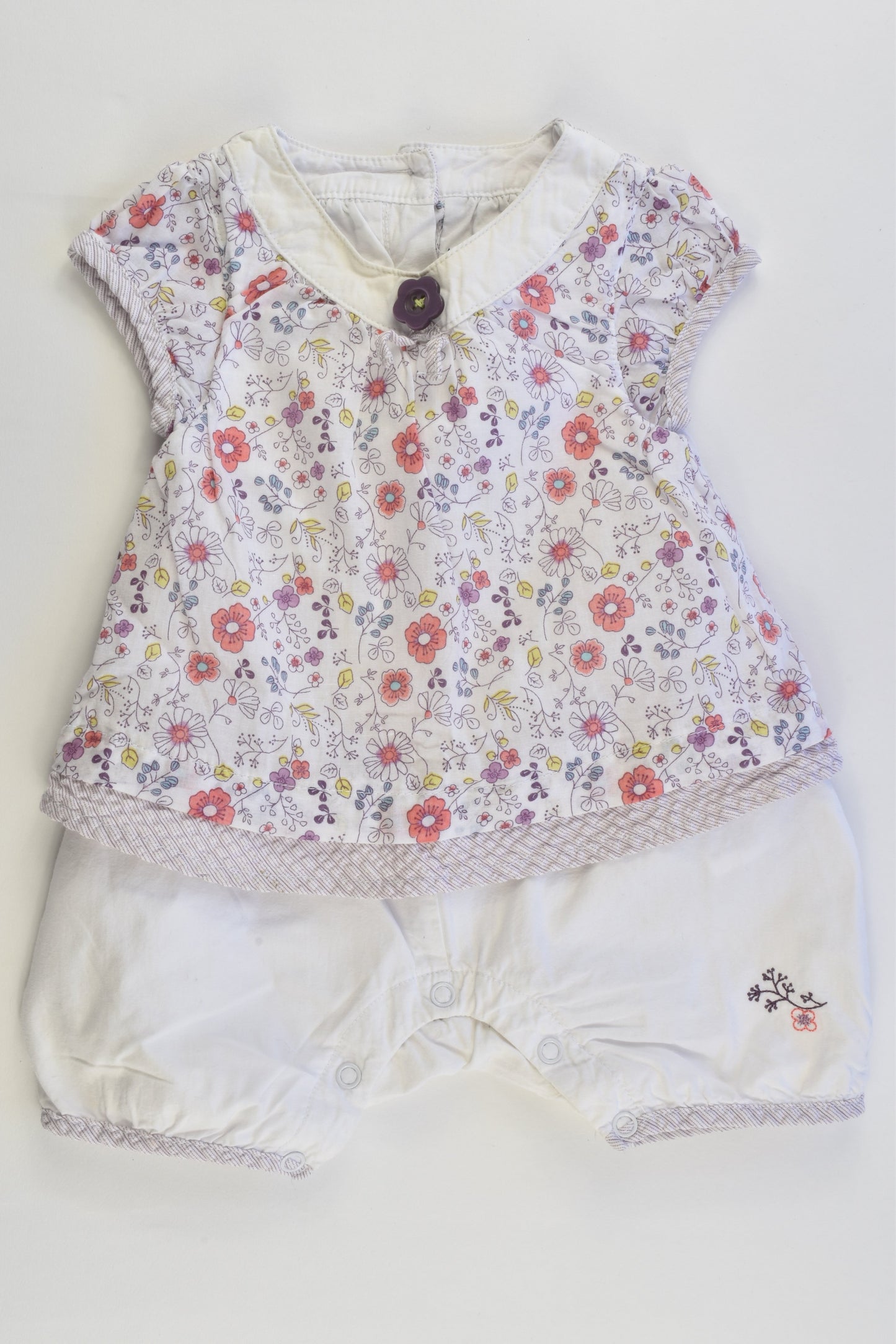 Pomme Framboise by Orchestra (France) Size 00 (6 months, 67 cm) Romper
