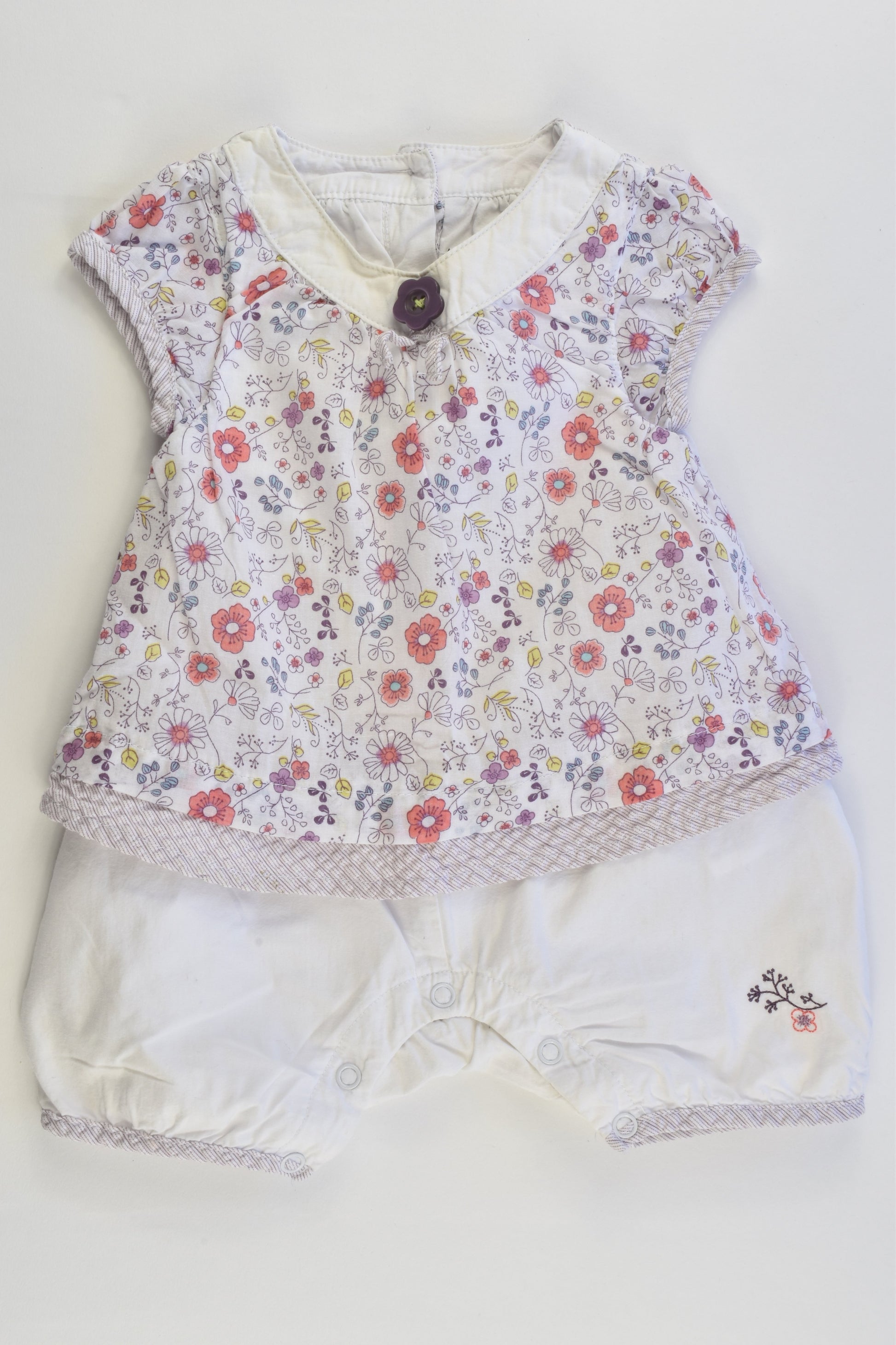 Pomme Framboise by Orchestra (France) Size 00 (6 months, 67 cm) Romper