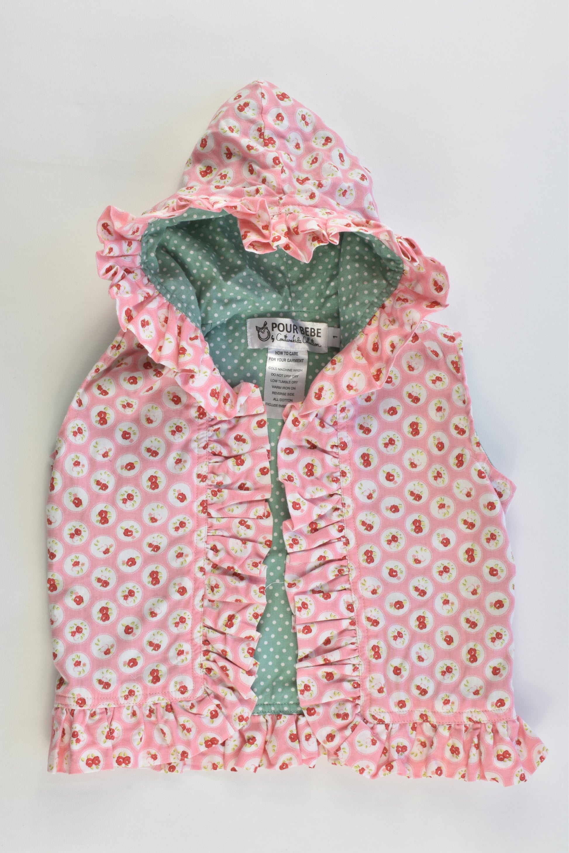 Pour Bebe by Couturekidz Collection Size 1 Floral Hooded Vest