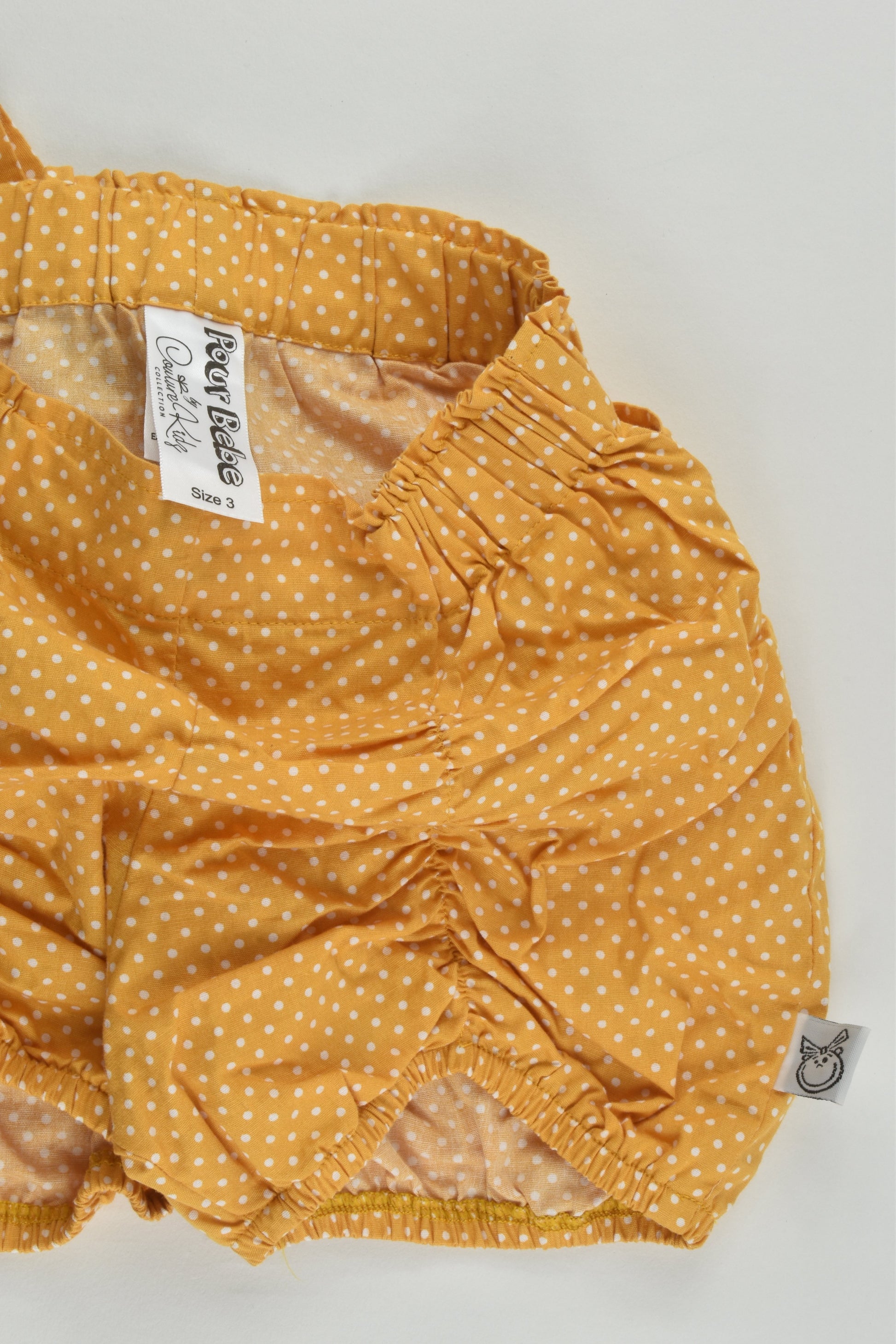 Pour Bebe by Couturekidz Collection Size 3 Mustard Shorts with Bow at the Back