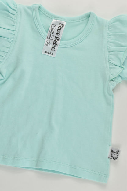 Pour Bebe by Couturekidz Size 000 Ruffle Sleeves Top