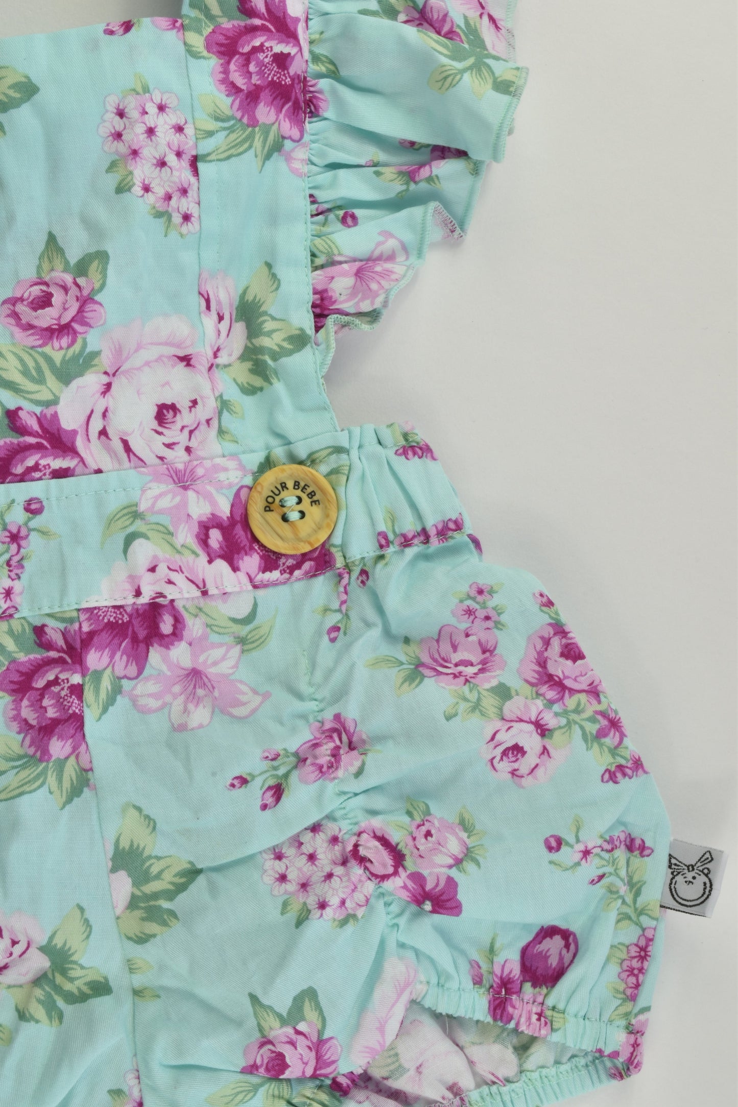 Pour Bebe by Couturekidz Size 1 Floral Ruffle Romper