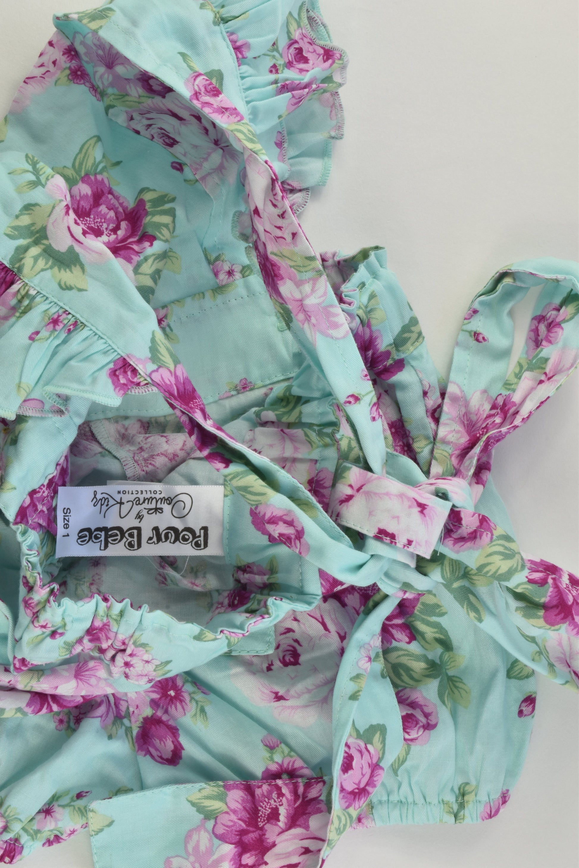 Pour Bebe by Couturekidz Size 1 Floral Ruffle Romper