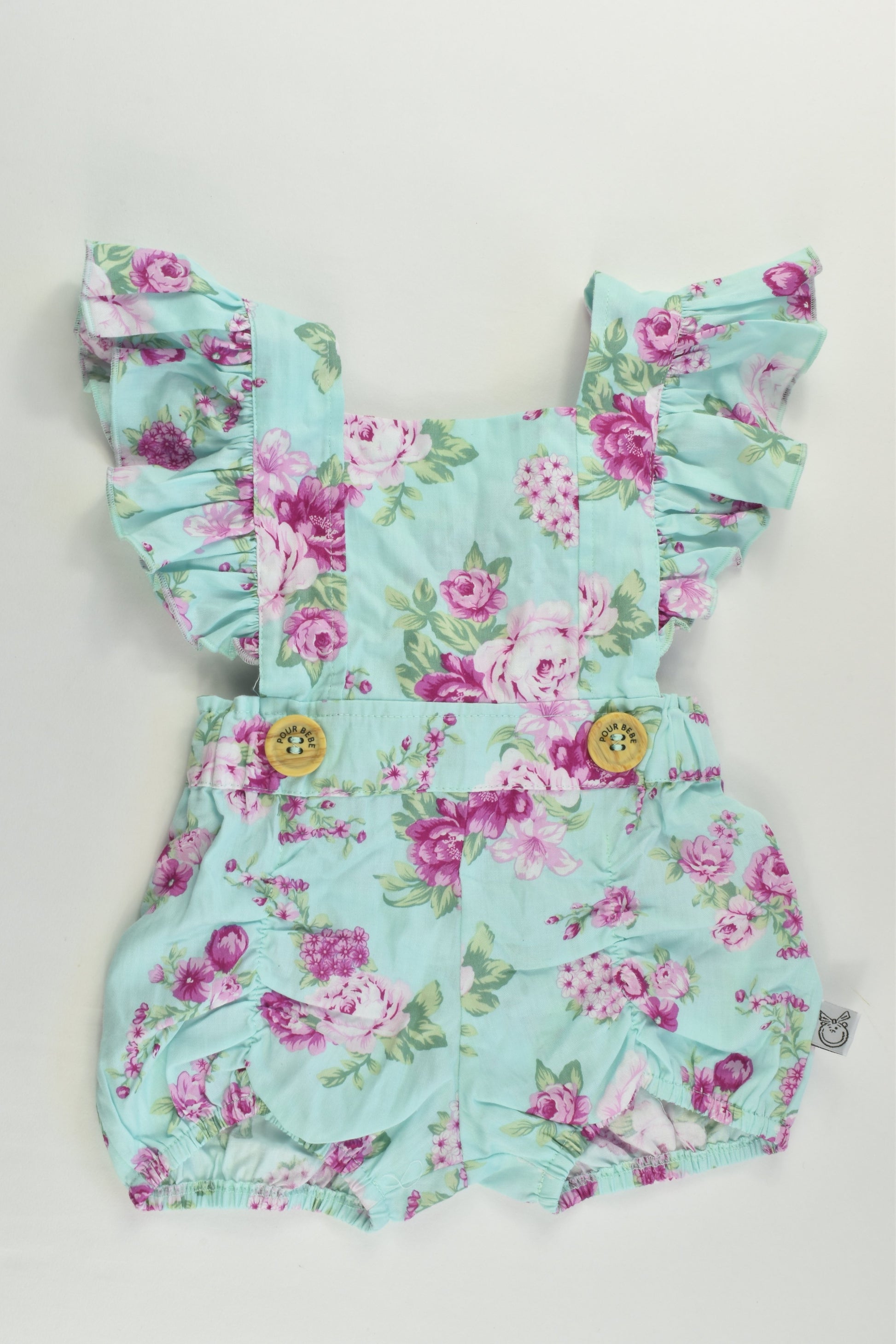 Pour Bebe by Couturekidz Size 1 Floral Ruffle Romper