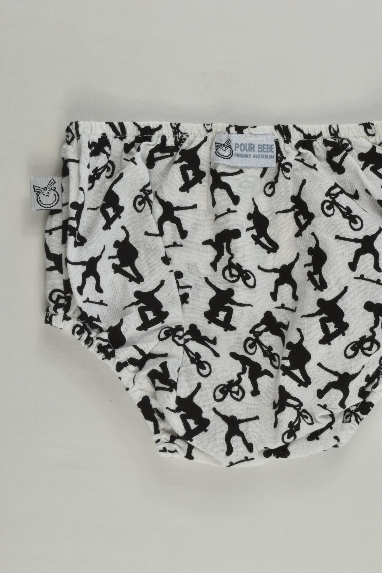 Pour Bebe by Couturekidz Size 2 Bikes and Skateboards Nappy Cover