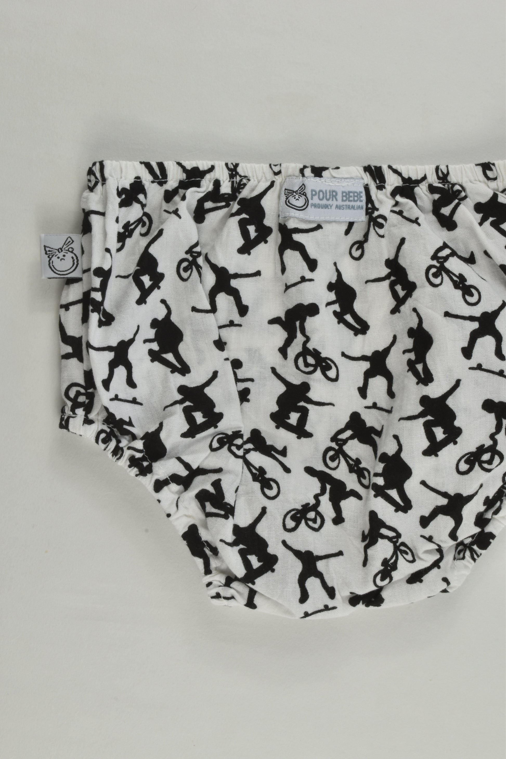 Pour Bebe by Couturekidz Size 2 Bikes and Skateboards Nappy Cover