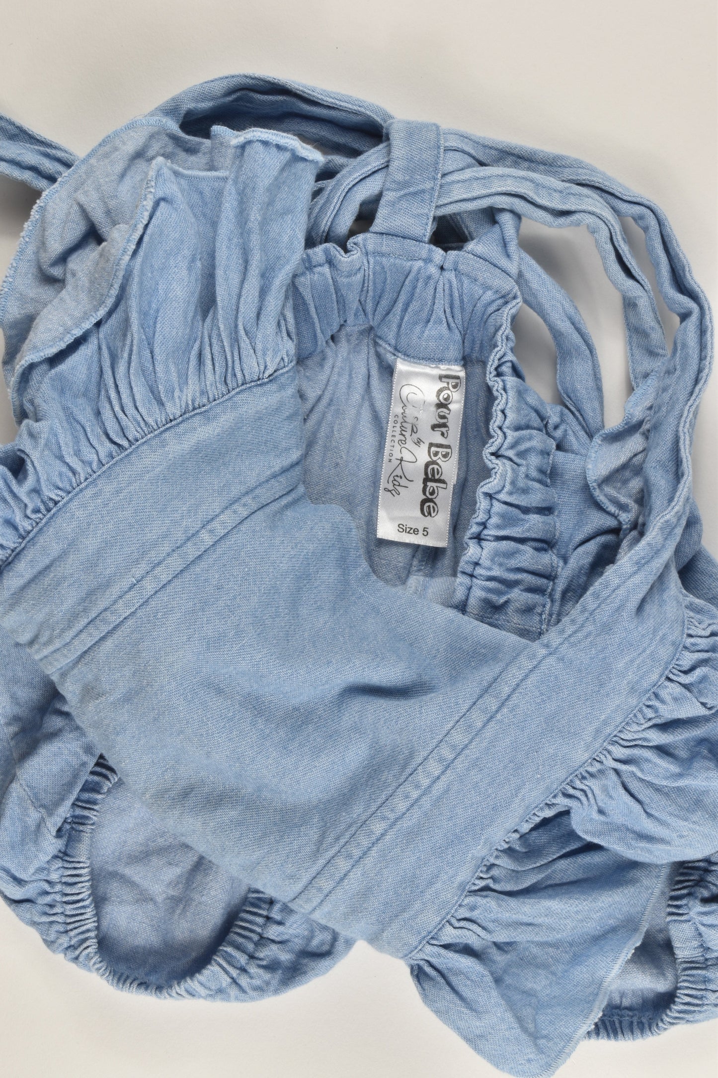 Pour Bebe Size 5 (Small sizing) Soft Stretchy Denim Playsuit