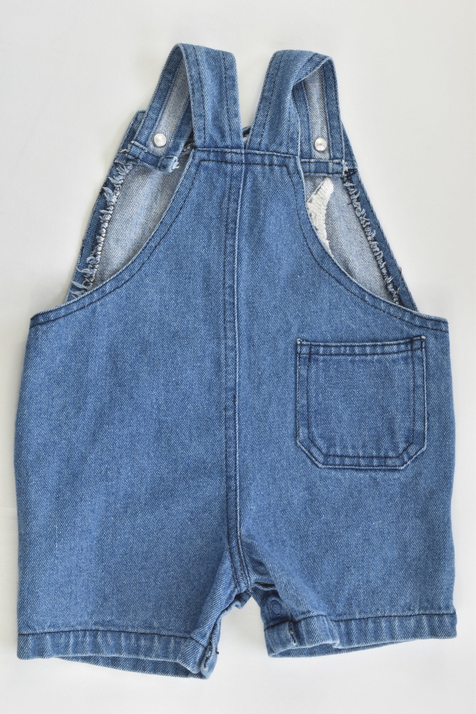 Premier Baby Size 0 (6/9 months) Bugs Short Denim Overalls
