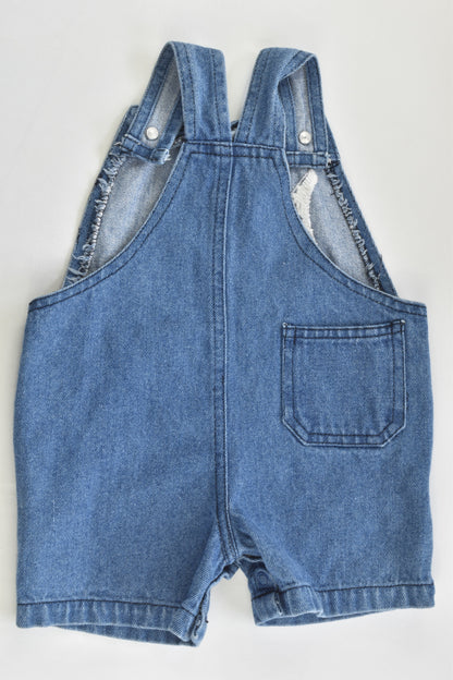Premier Baby Size 0 (6/9 months) Bugs Short Denim Overalls