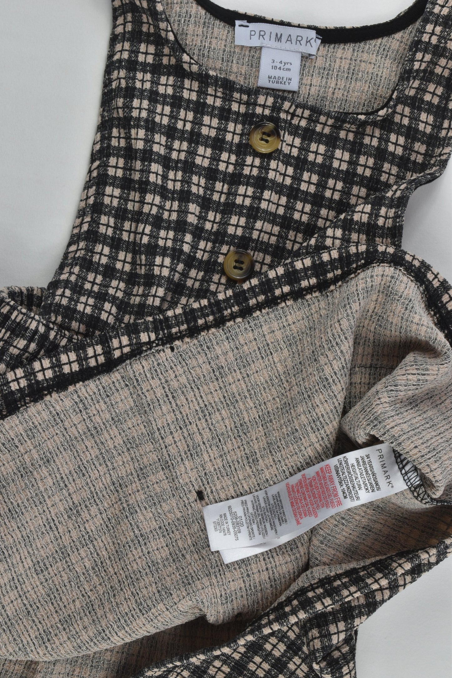 Primark Size 3-4 (104 cm) Checked Dress