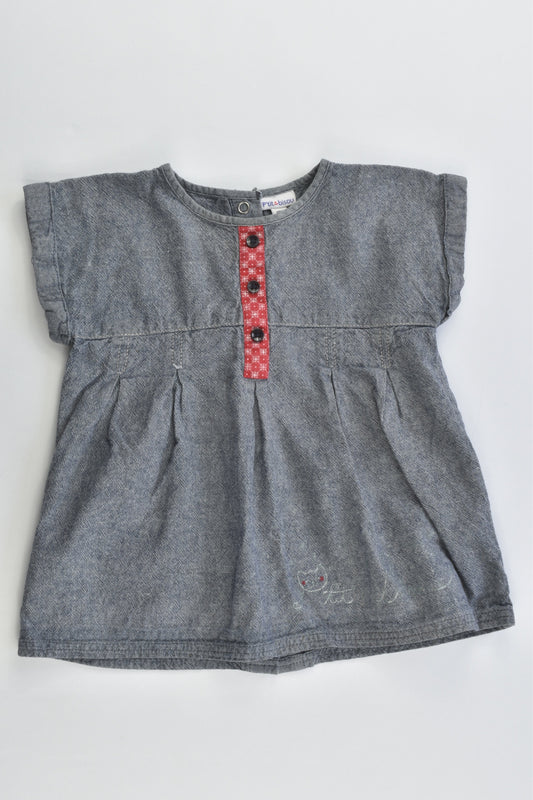 P'tit Bisou (France) Size 0 (12 months, 74 cm) Denim Blouse