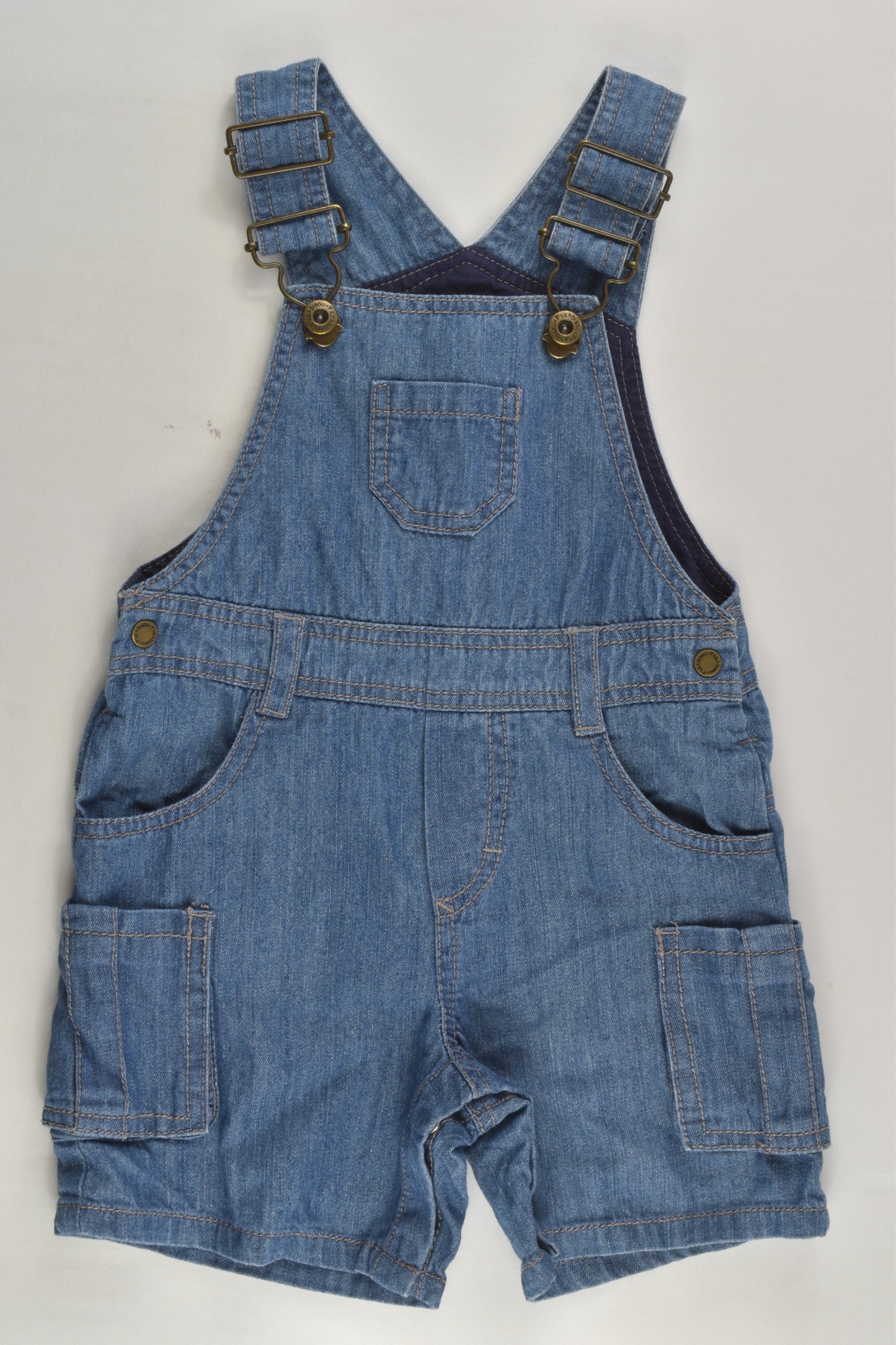 P'tit Bisou Size 00 (6 months, 67 cm) Short Denim Overalls