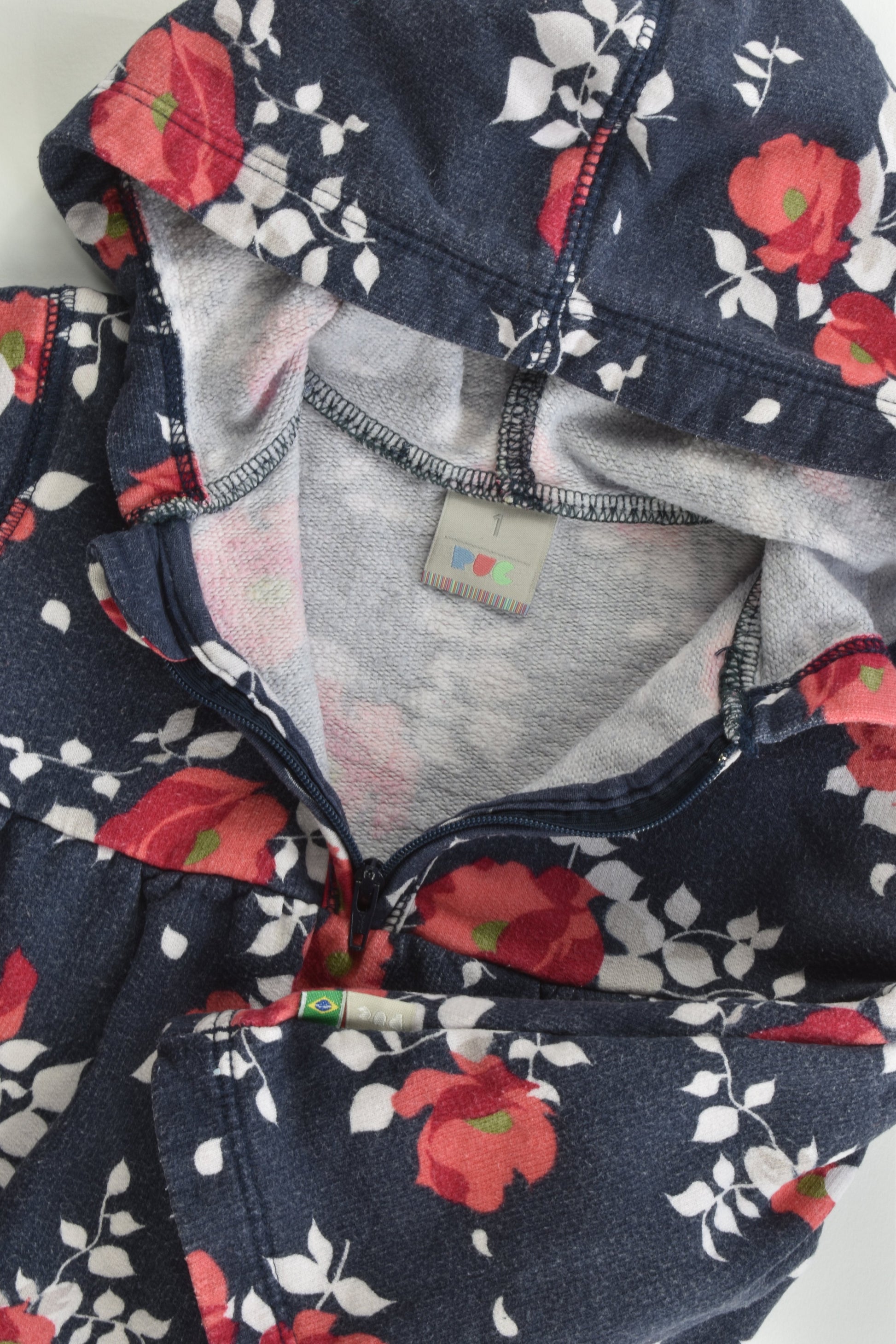 PUC (Brazil) Size 1 Floral Hooded Jumper