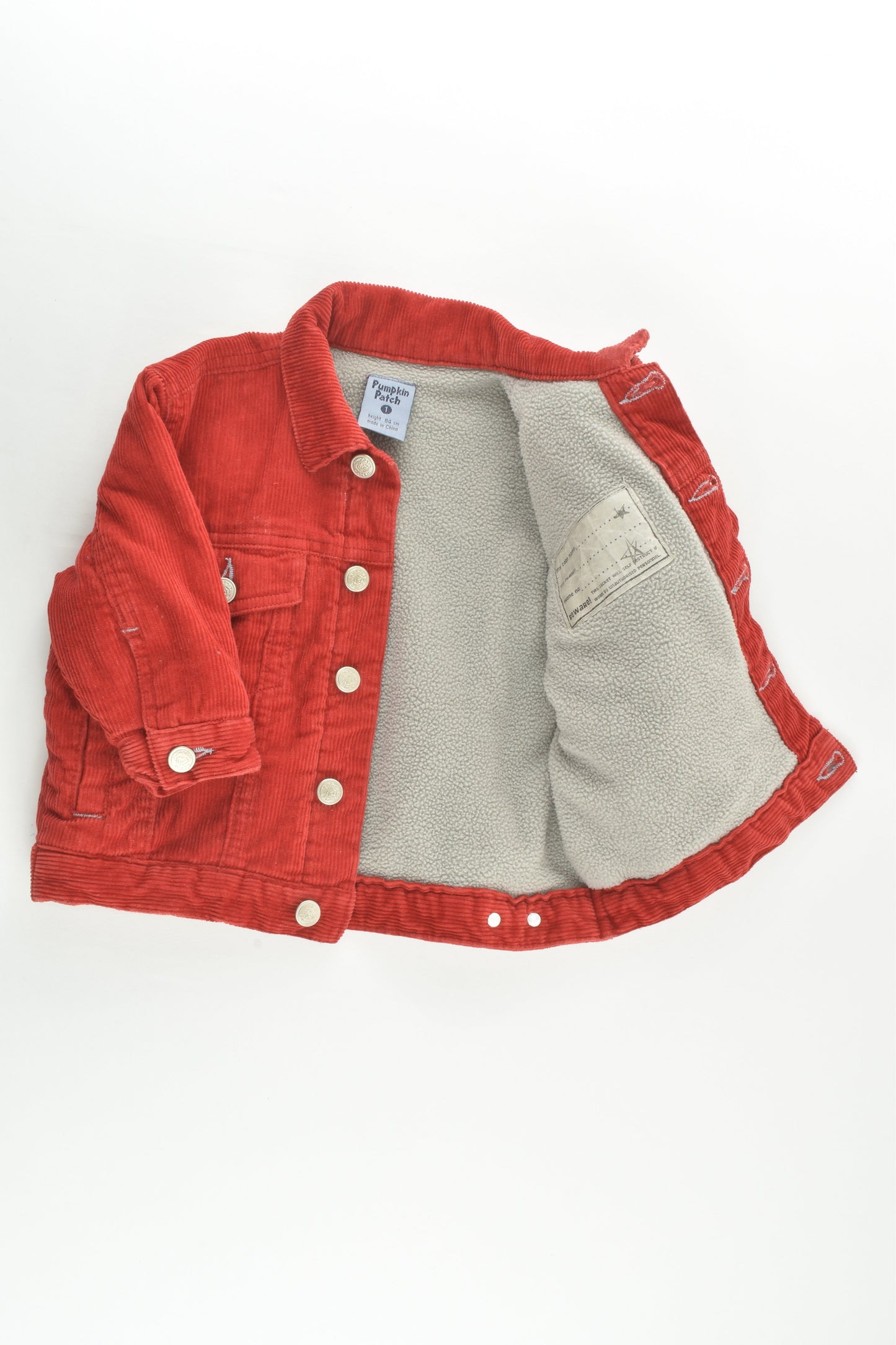 Pumpkin Patch (Old School) Size 1 Sherpa Lined Cord Jacket