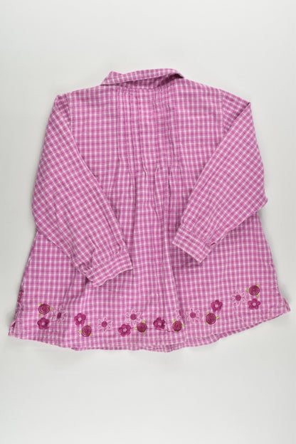 Pumpkin Patch (Old School) Size 3 Checked Blouse With Floral Embroidery