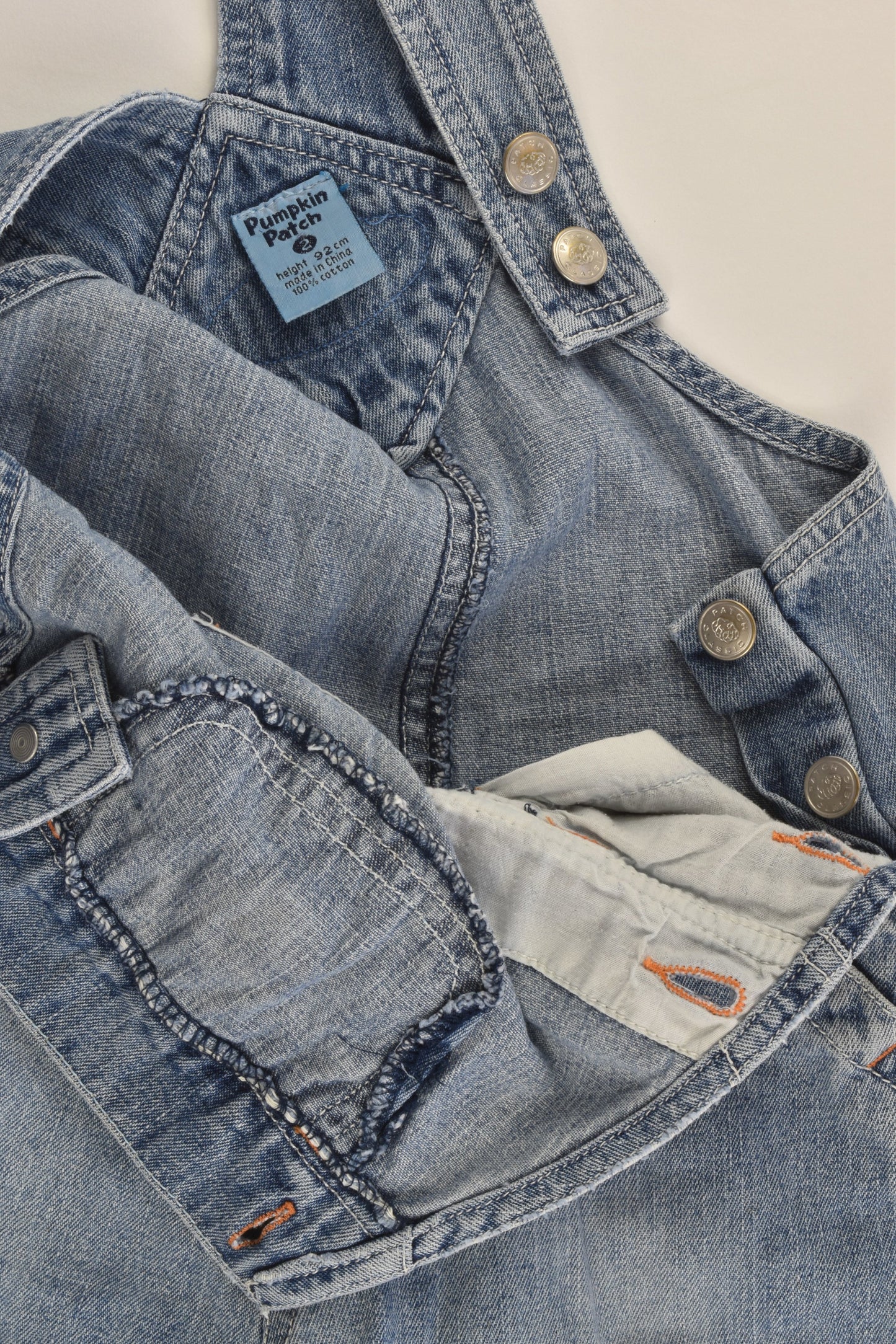 Pumpkin Patch (Older Style) Size 2 'Big Wheels & Co' Denim Short Overalls