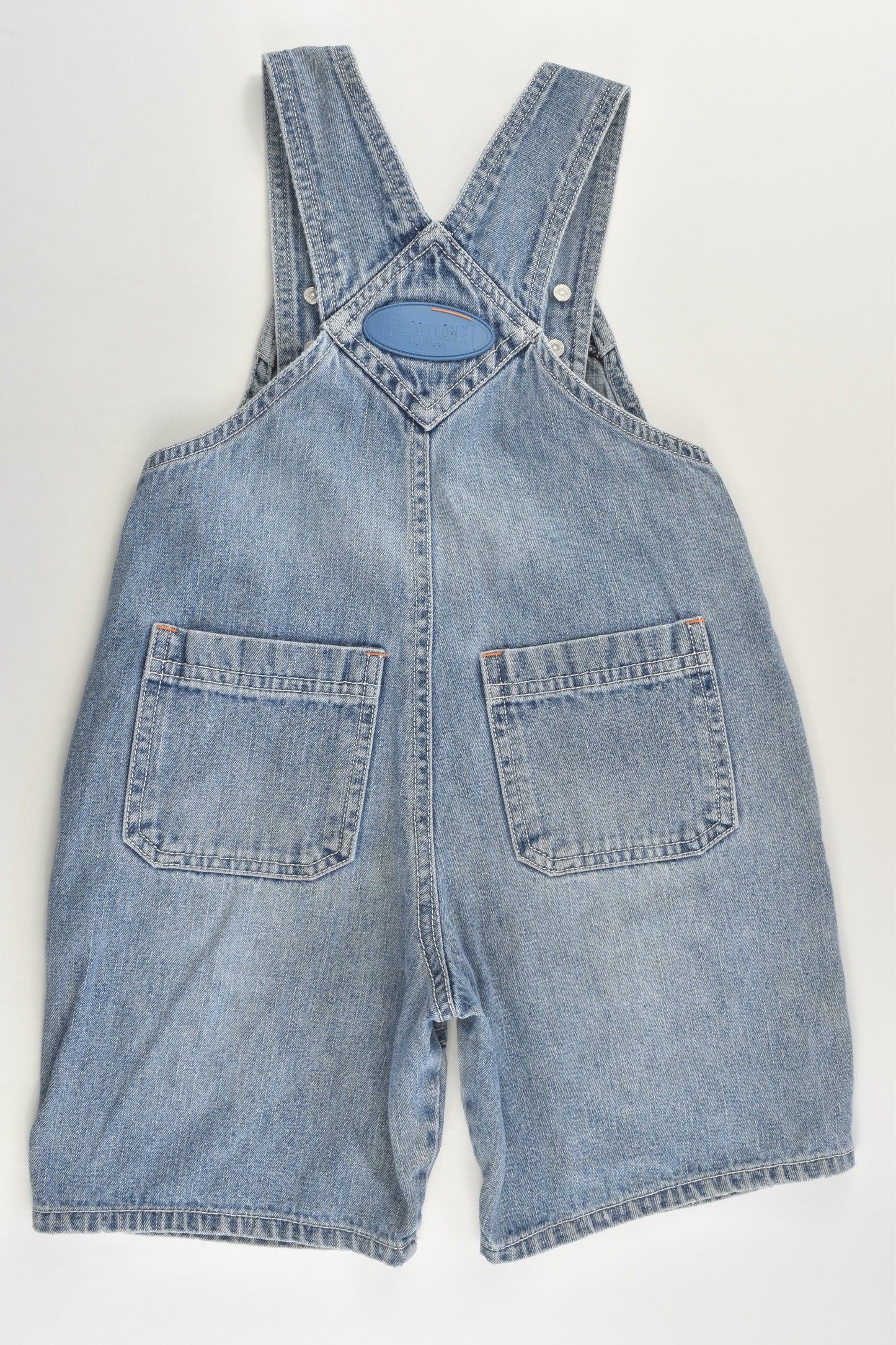 Pumpkin Patch (Older Style) Size 2 'Big Wheels & Co' Denim Short Overalls