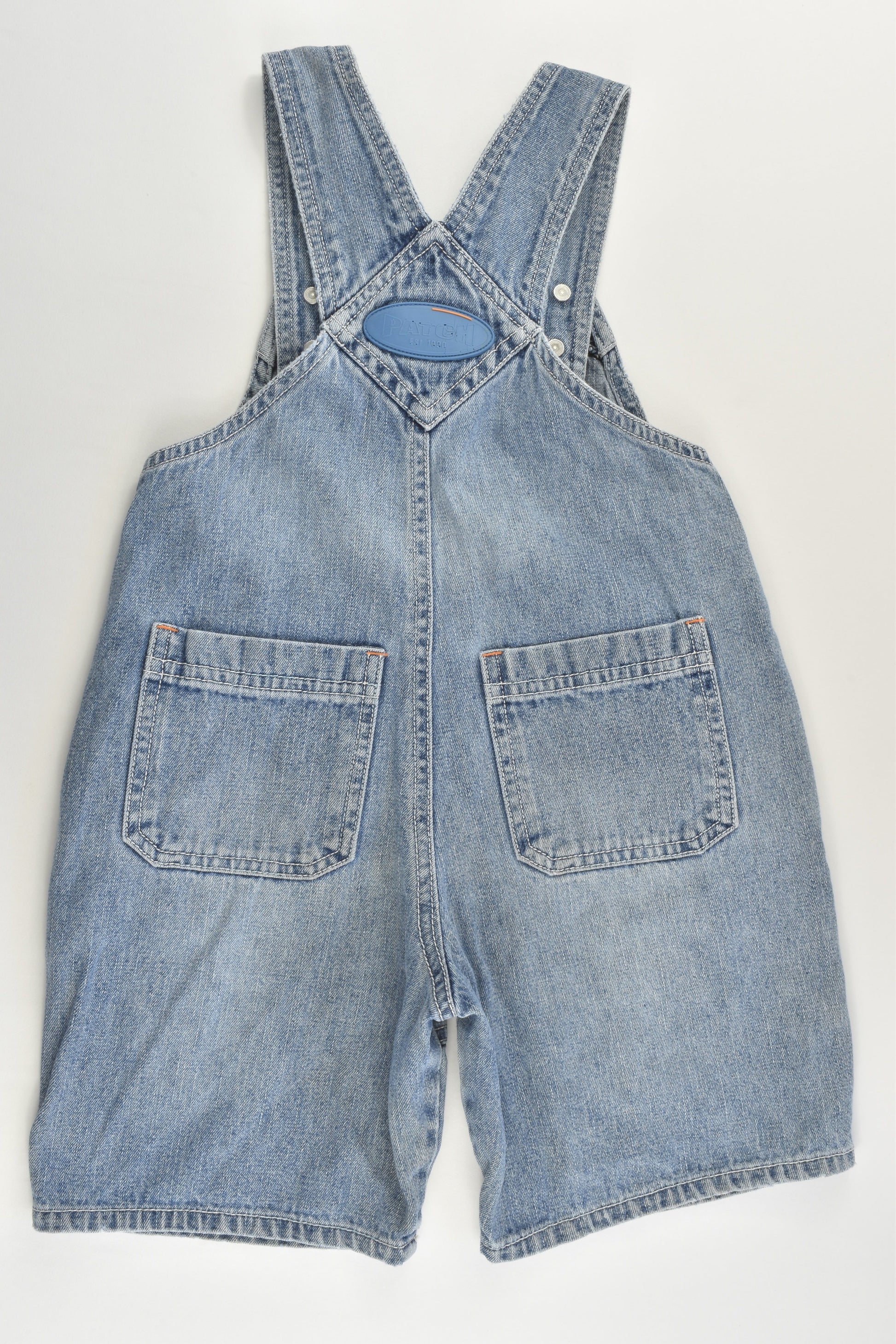 Pumpkin Patch (Older Style) Size 2 'Big Wheels & Co' Denim Short Overalls