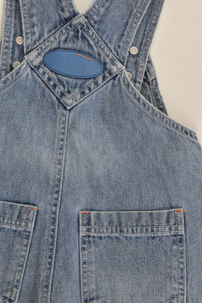 Pumpkin Patch (Older Style) Size 2 'Big Wheels & Co' Denim Short Overalls