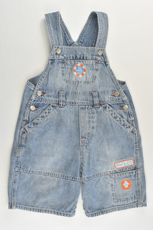 Pumpkin Patch (Older Style) Size 2 'Big Wheels & Co' Denim Short Overalls