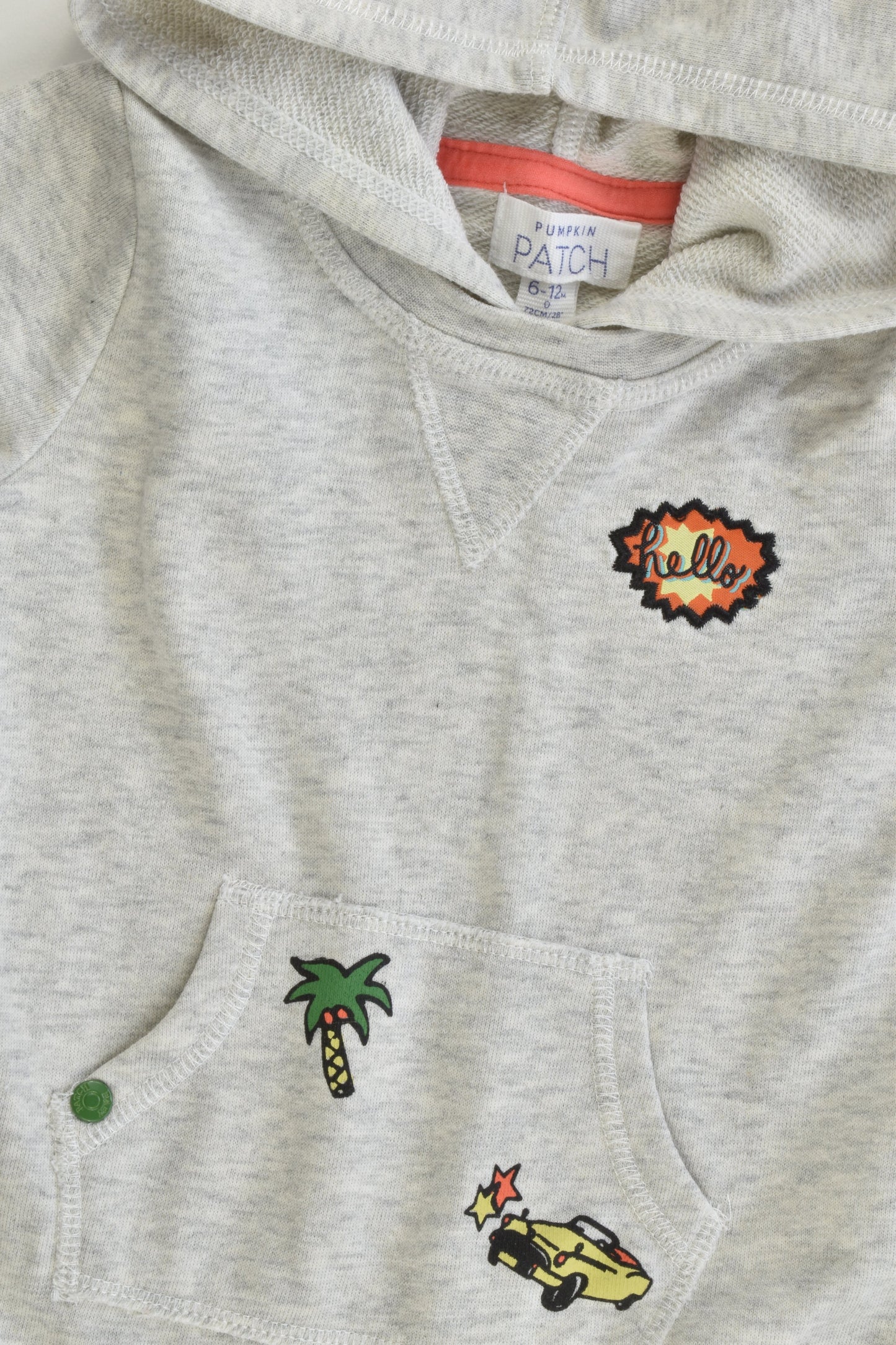 Pumpkin Patch Size 0 (6-12 months, 72 cm) Hooded Short Sweater Onesie