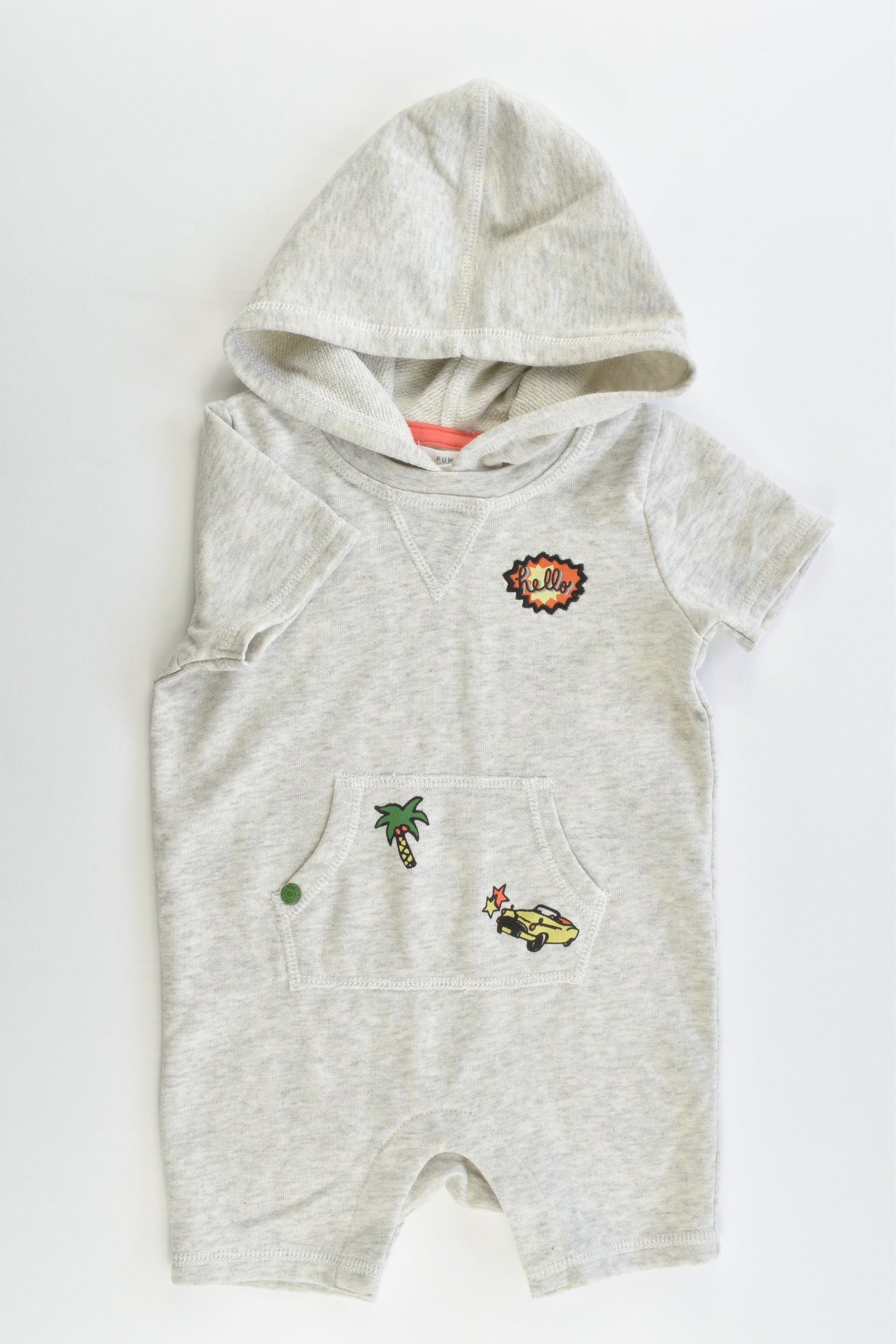 Pumpkin Patch Size 0 (6-12 months, 72 cm) Hooded Short Sweater Onesie