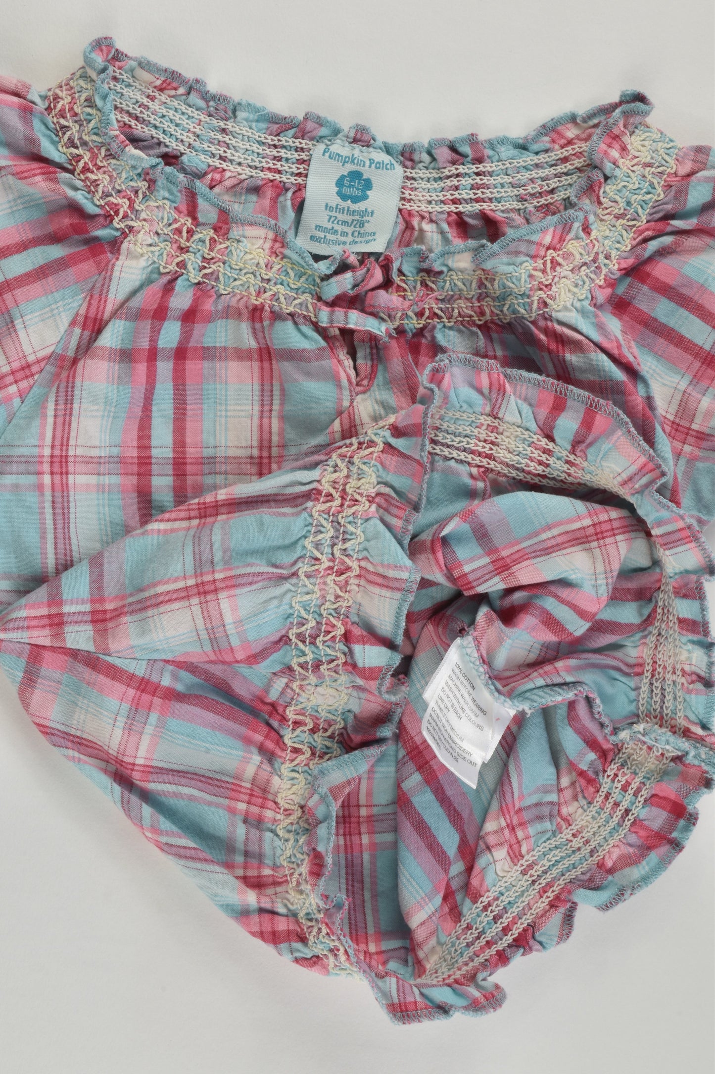 Pumpkin Patch Size 0 (6-12 months) Checked Blouse