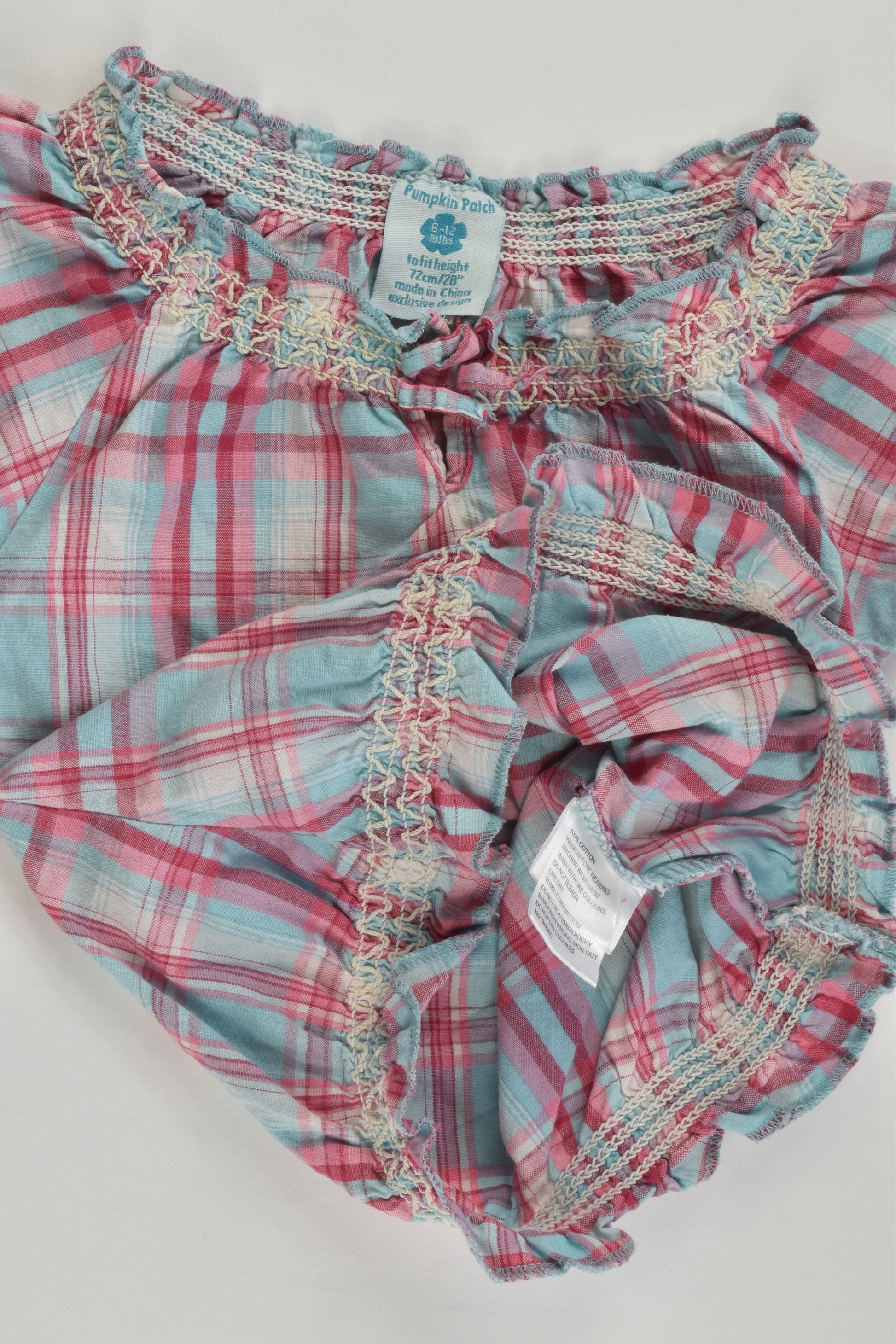 Pumpkin Patch Size 0 (6-12 months) Checked Blouse